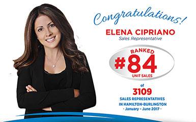 Elena Cipriano Sales Representative Ranked #84 in Unit Sales