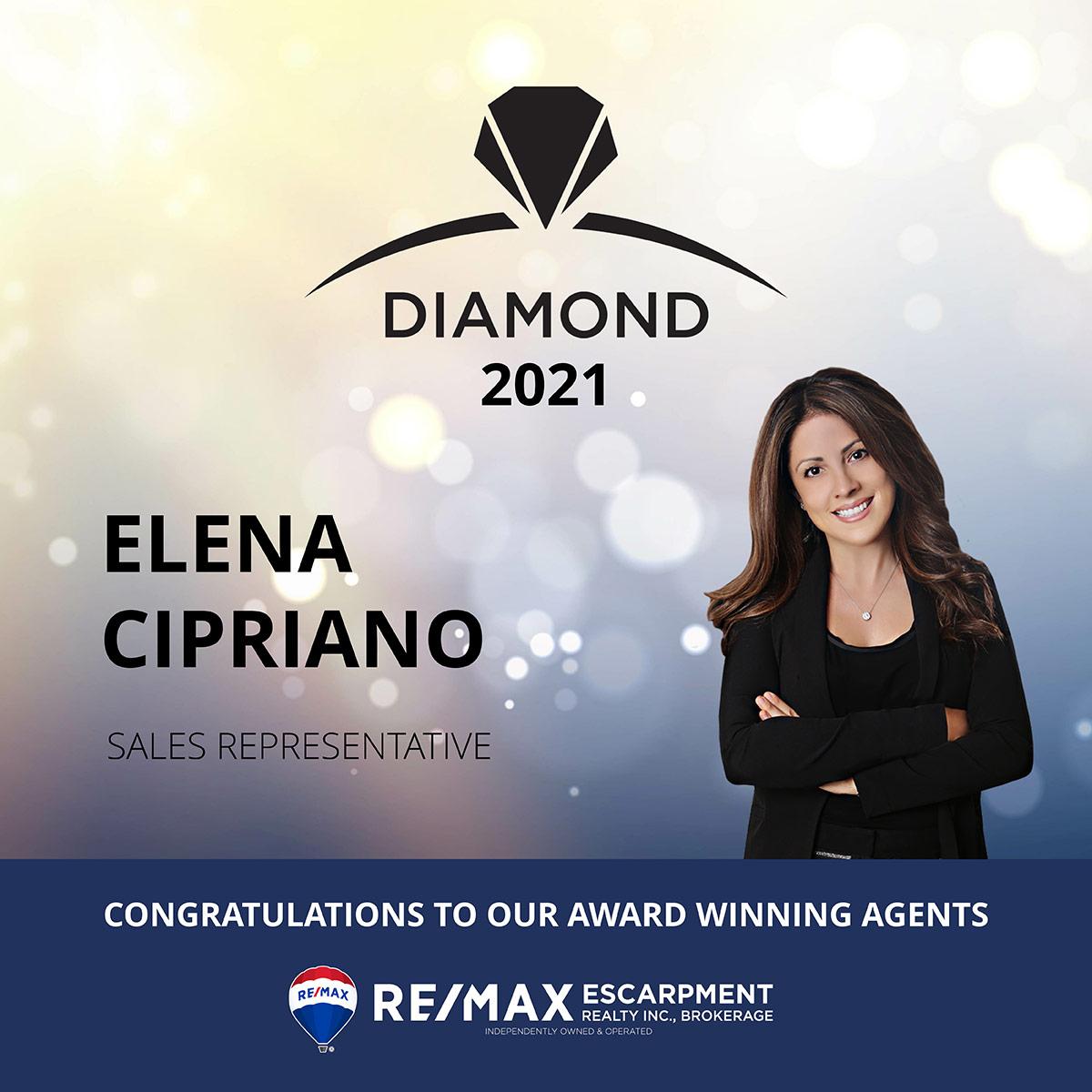 Remax Escarpment Diamond 2021 Award Remax Escarpment Diamond 2021 Award