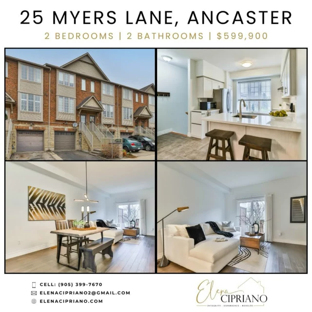 Beautifully renovated 2+1 BR, 2 bath, freehold townhome in desirable Ancaster. Ideal layout with a fully fenced yard & close to all amenities. Asking $599,900 & holding offers till Nov 25th